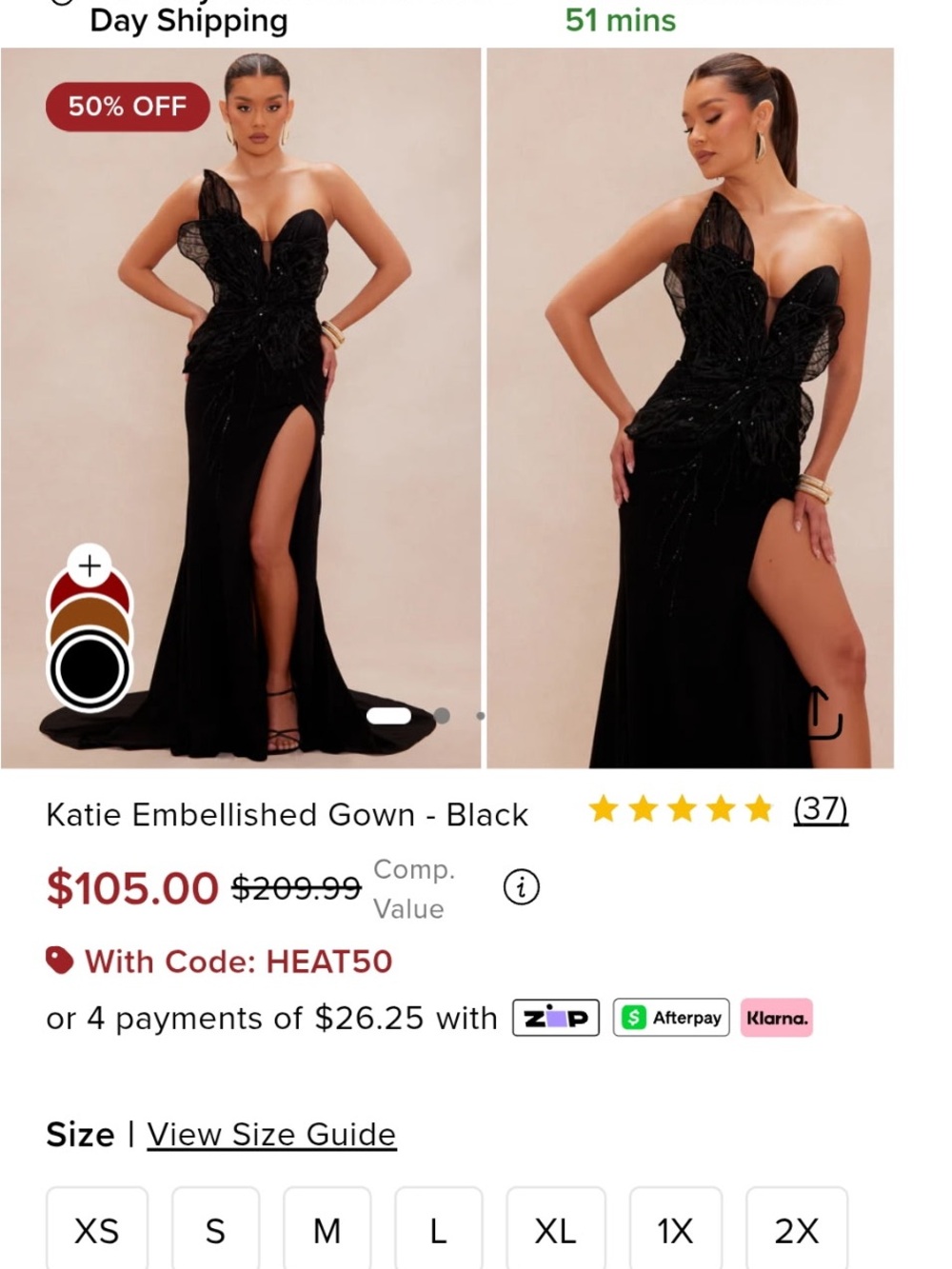 Fashion Nova Luxe Black Embellished Strapless Evening Gown L & S available